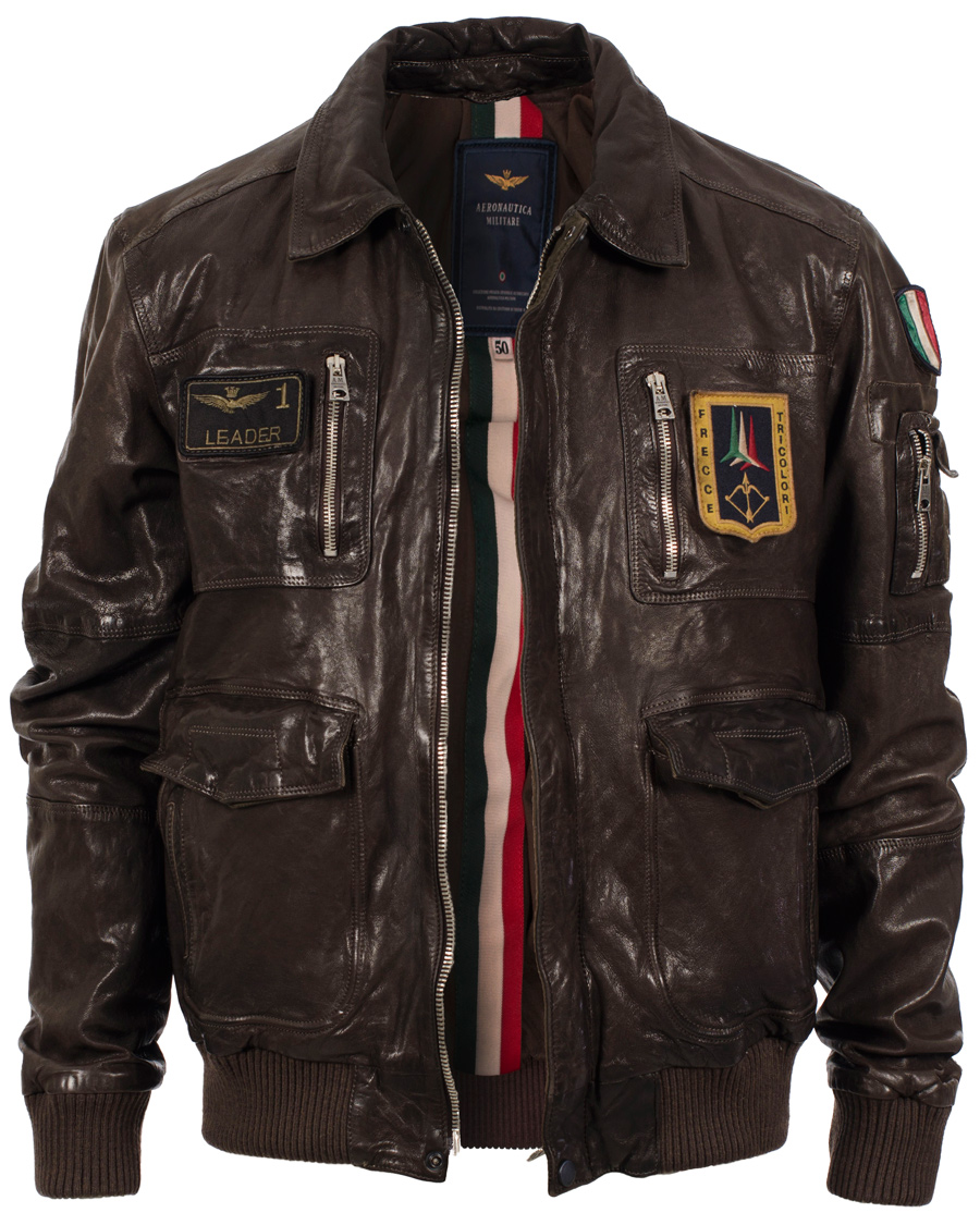 Heren | Jassen | Aeronautica Militare | Pilot Uomo Leather Jacket Brown