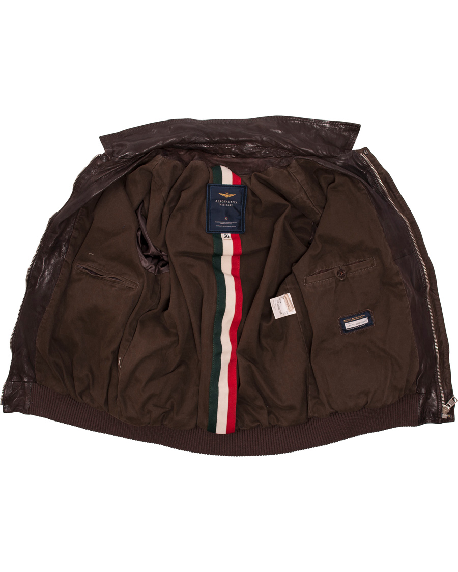 Heren | Jassen | Aeronautica Militare | Pilot Uomo Leather Jacket Brown