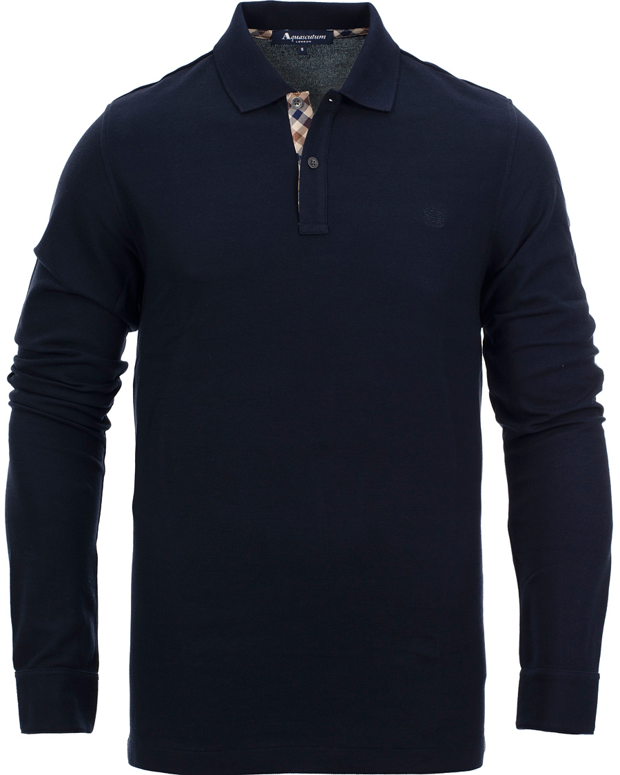 Heren | Truien | Aquascutum | Long Sleeve Polo Navy