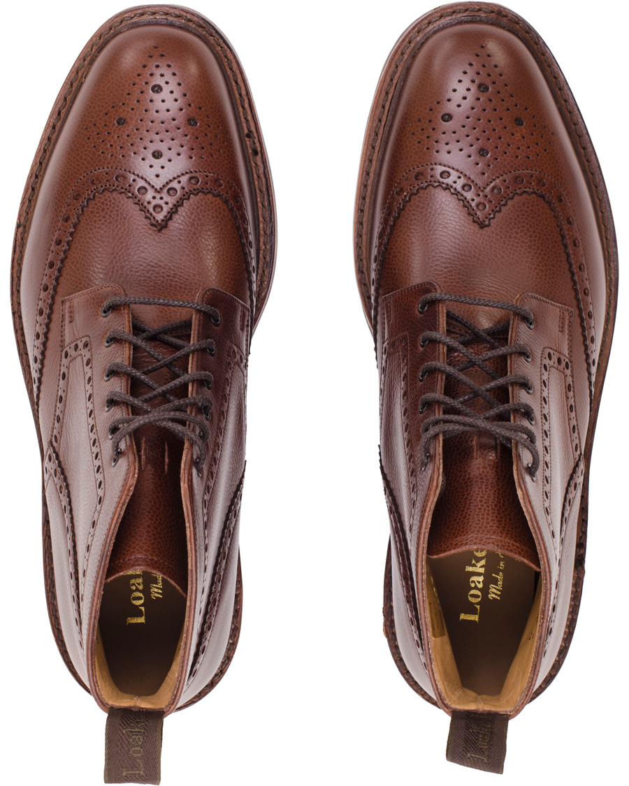 Heren | Loake 1880 Fairdford Brogue Boot Dark Brown Grain Calf | Loake 1880 | Fairdford Brogue Boot Dark Brown Grain Calf