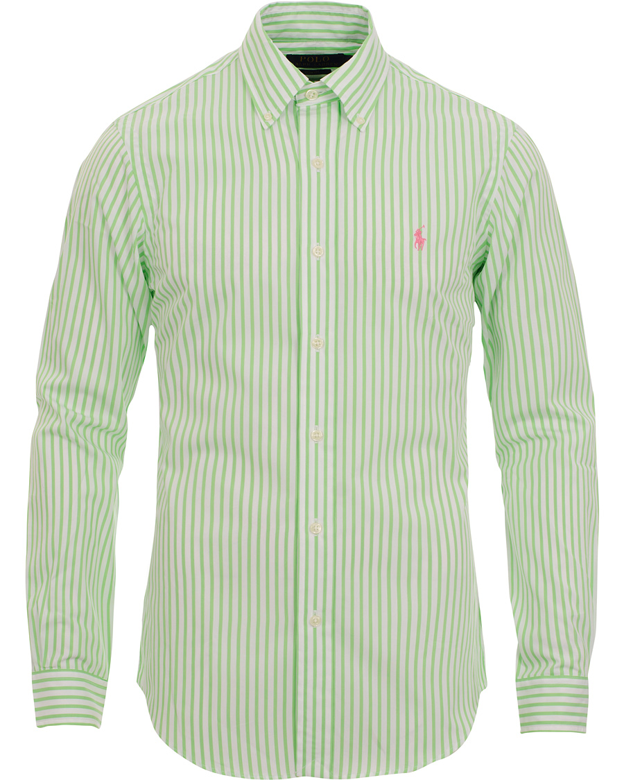 Heren | Overhemden | Polo Ralph Lauren | Slim Fit Poplin Stripe Shirt Lime/White