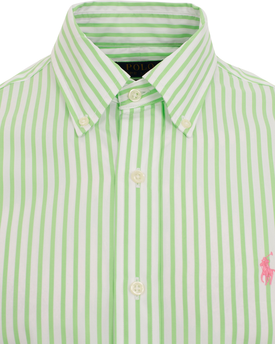 Heren | Overhemden | Polo Ralph Lauren | Slim Fit Poplin Stripe Shirt Lime/White