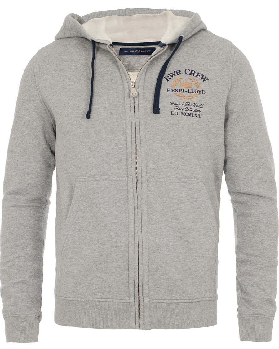 Heren | Truien | Henri-Lloyd | Henri Lloyd Hopton Hooded Full Zip Sweat Grey Marl