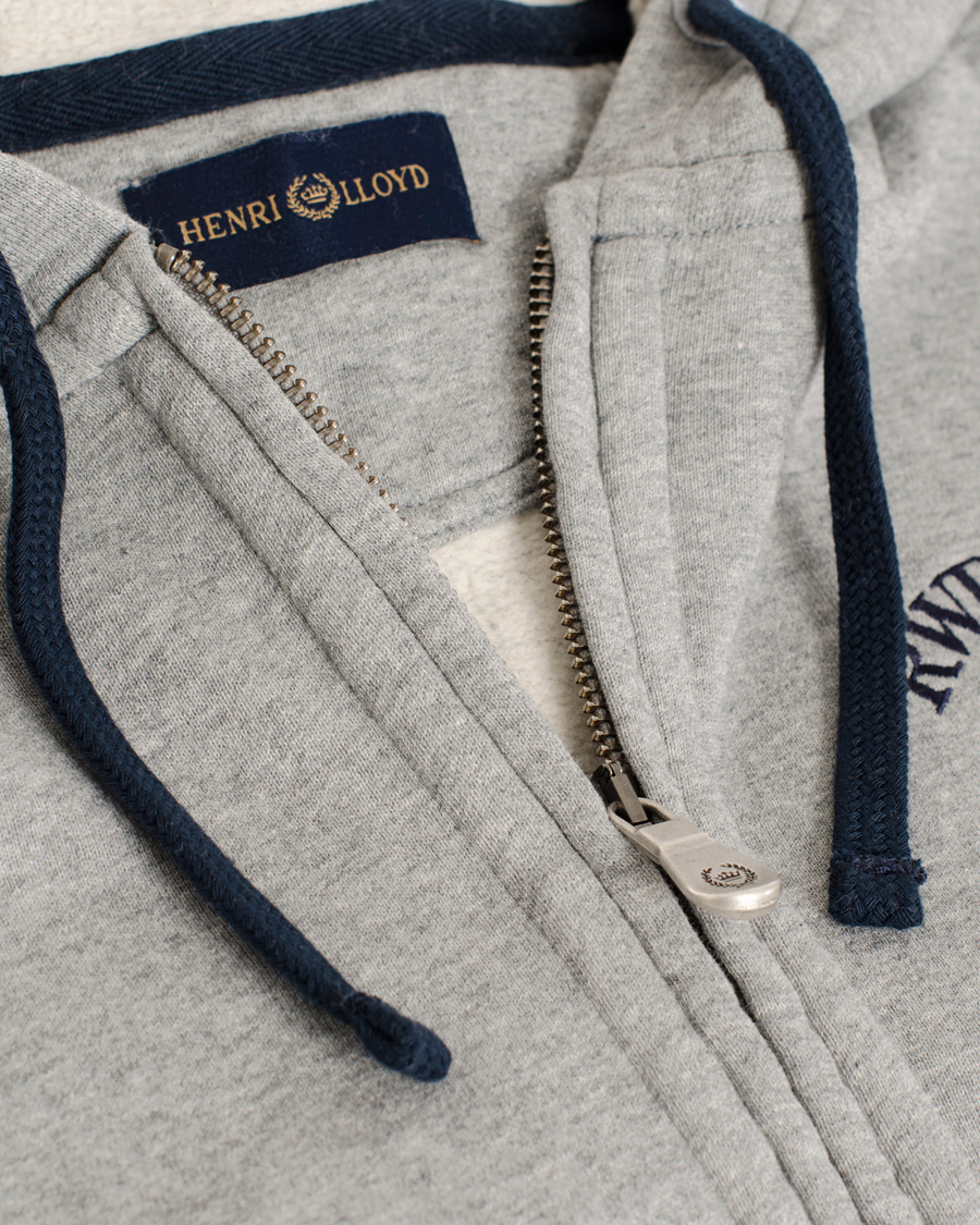 Heren | Truien | Henri-Lloyd | Henri Lloyd Hopton Hooded Full Zip Sweat Grey Marl