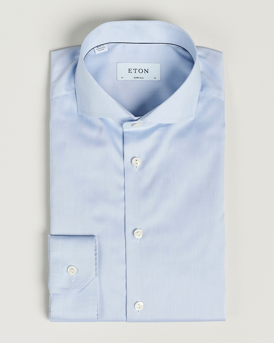 Heren | Zakelijke overhemden | Eton | Super Slim Fit Shirt Blue