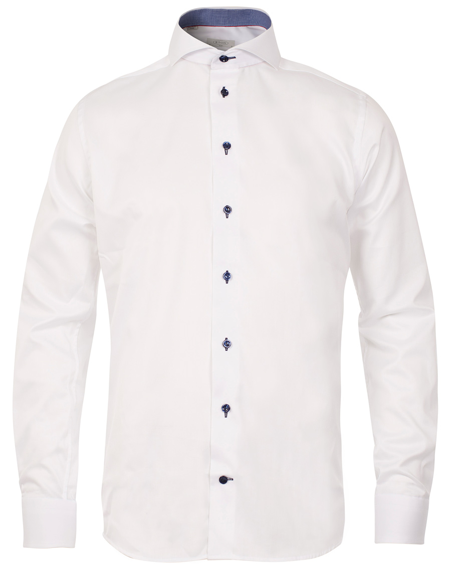 Heren | Overhemden | Eton | Slim Fit Holiday Shirt Red Ribbon White