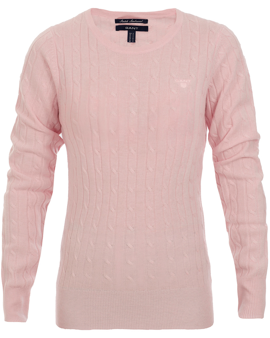 Heren | Truien | GANT | Woman Stretch Lambswool Cable Crew Nantucket Pink