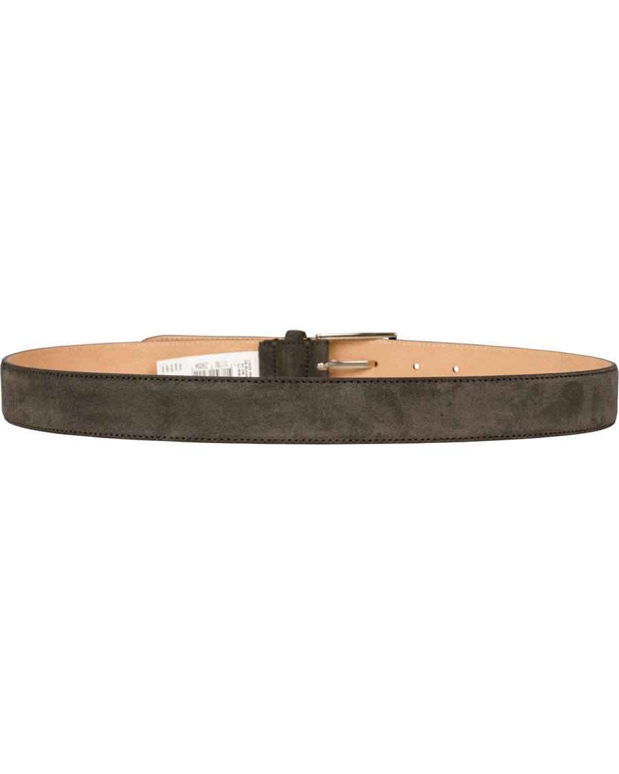 Heren | Oscar Jacobson Suede Belt 3 cm Dark Brown | Oscar Jacobson | Suede Belt 3 cm Dark Brown