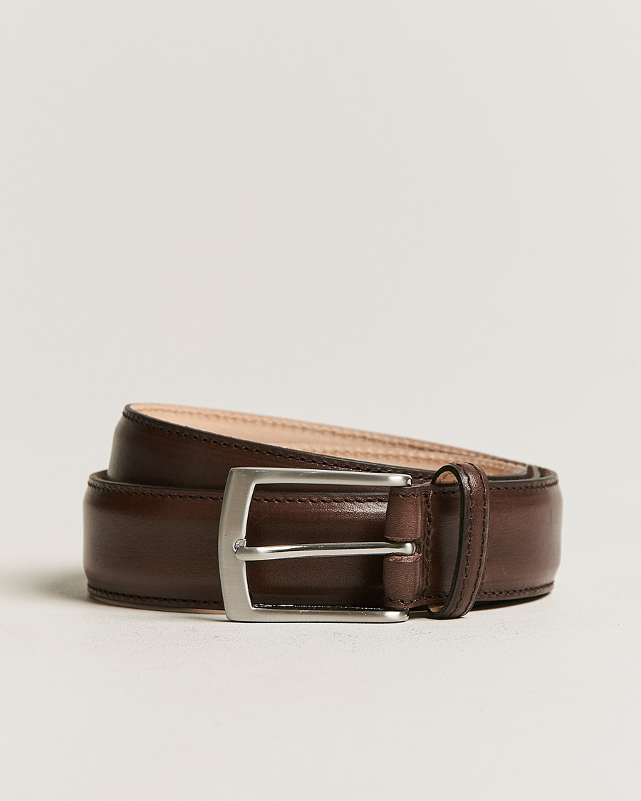 Heren | Riemen | Loake 1880 | Henry Leather Belt 3,3 cm Dark Brown