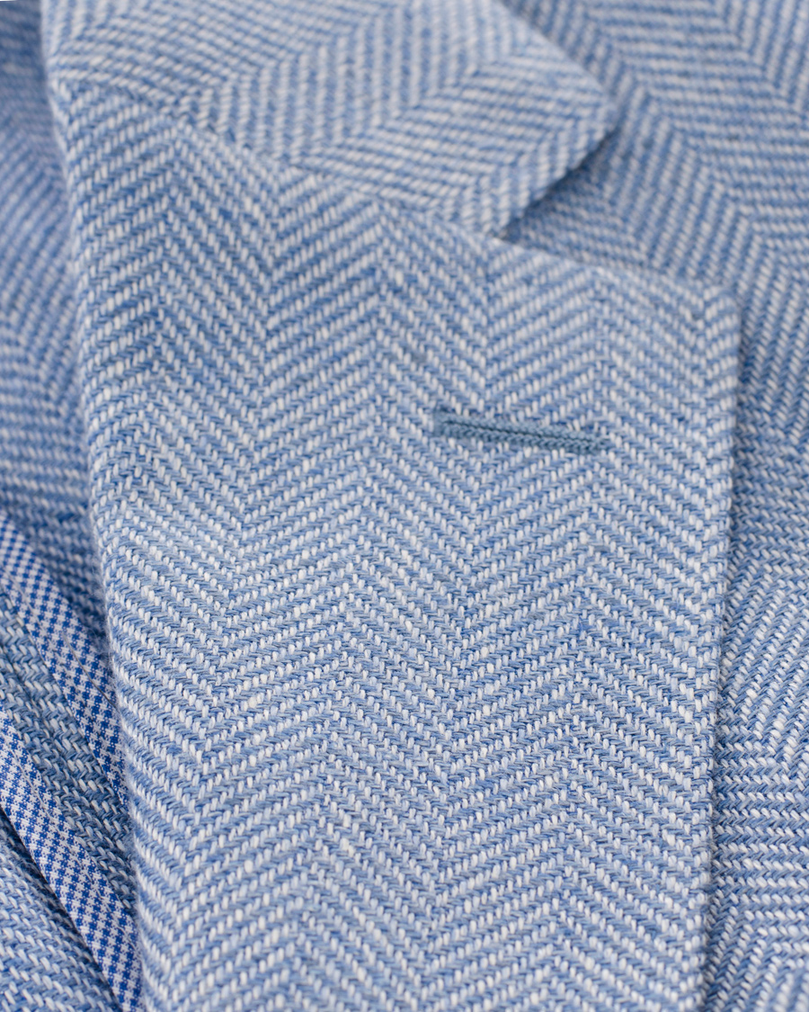 Heren | Blazers | Morris Heritage | Keith Herringbone Blazer Light Blue