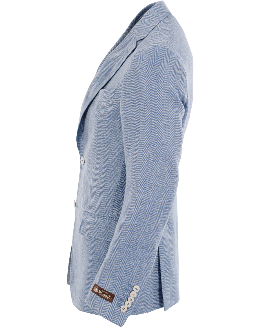 Heren | Blazers | Morris Heritage | Keith Herringbone Blazer Light Blue