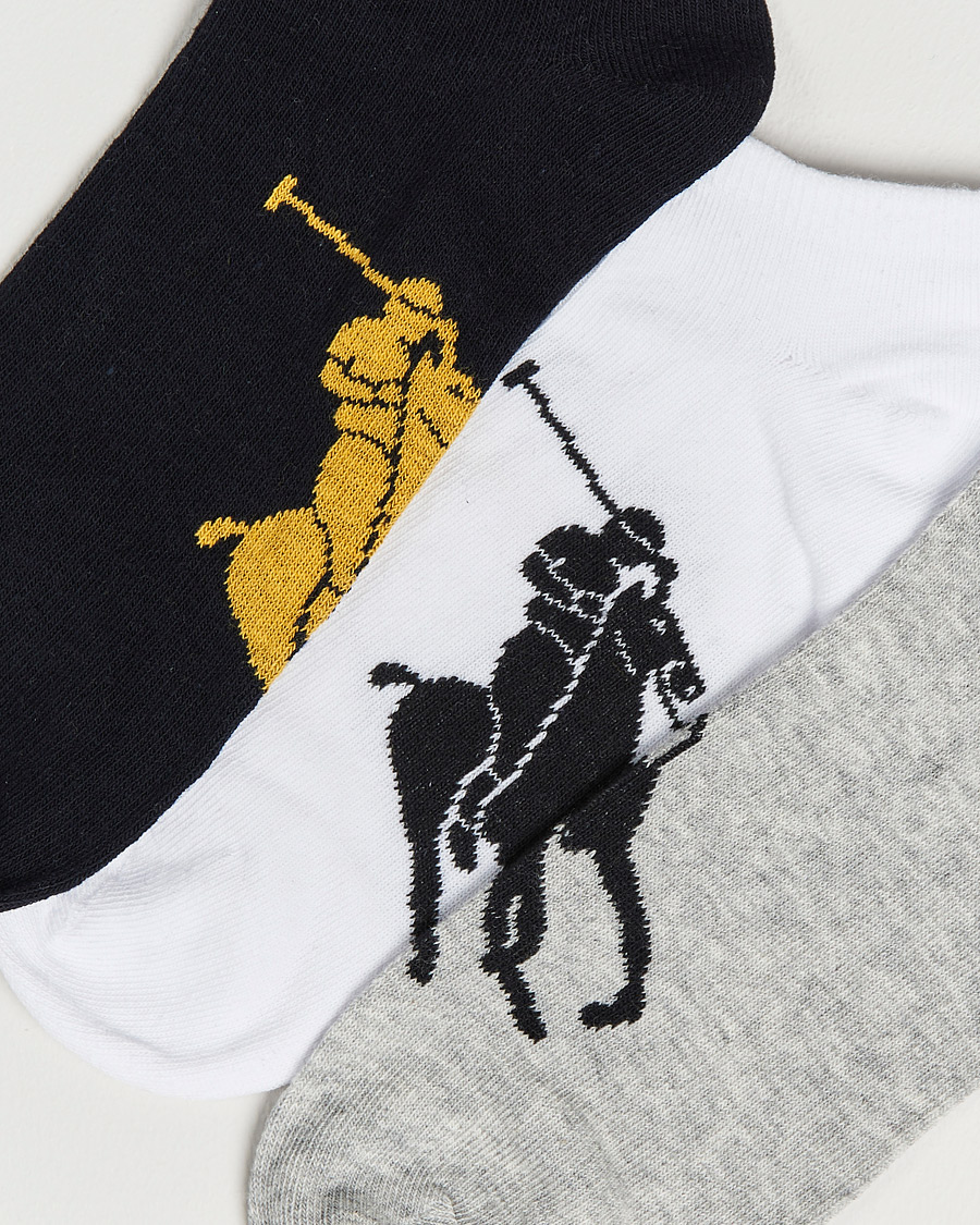 Heren | Ondergoed | Polo Ralph Lauren | 3-Pack Sneaker Sock Grey/White/Black