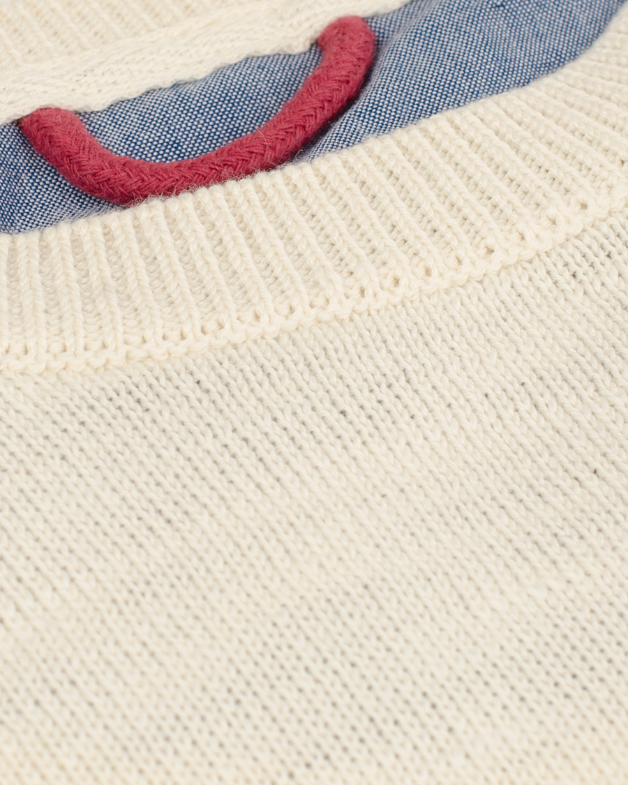 Heren | Truien | GANT | Natural Cotton Retro Flag Crew Ivory