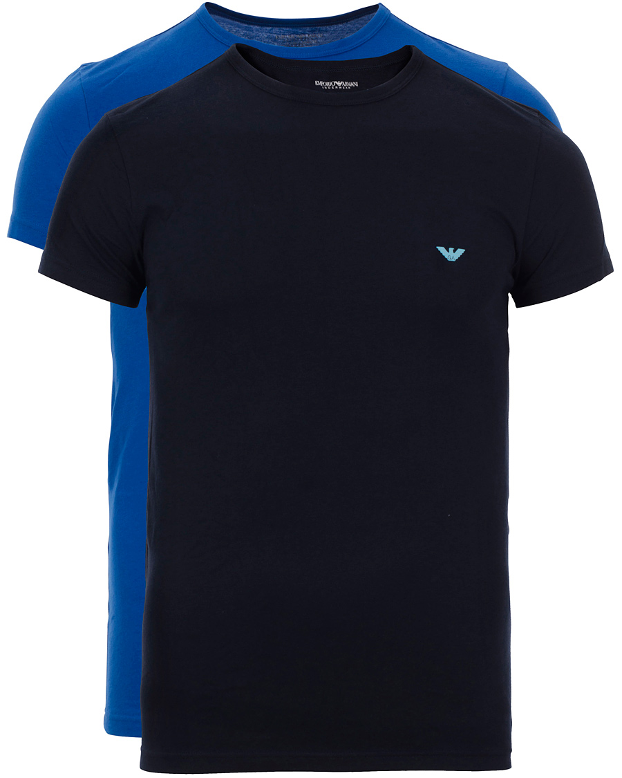 Heren | T-shirts | Emporio Armani | 2-Pack T-shirt Regular Fit Navy/Blue