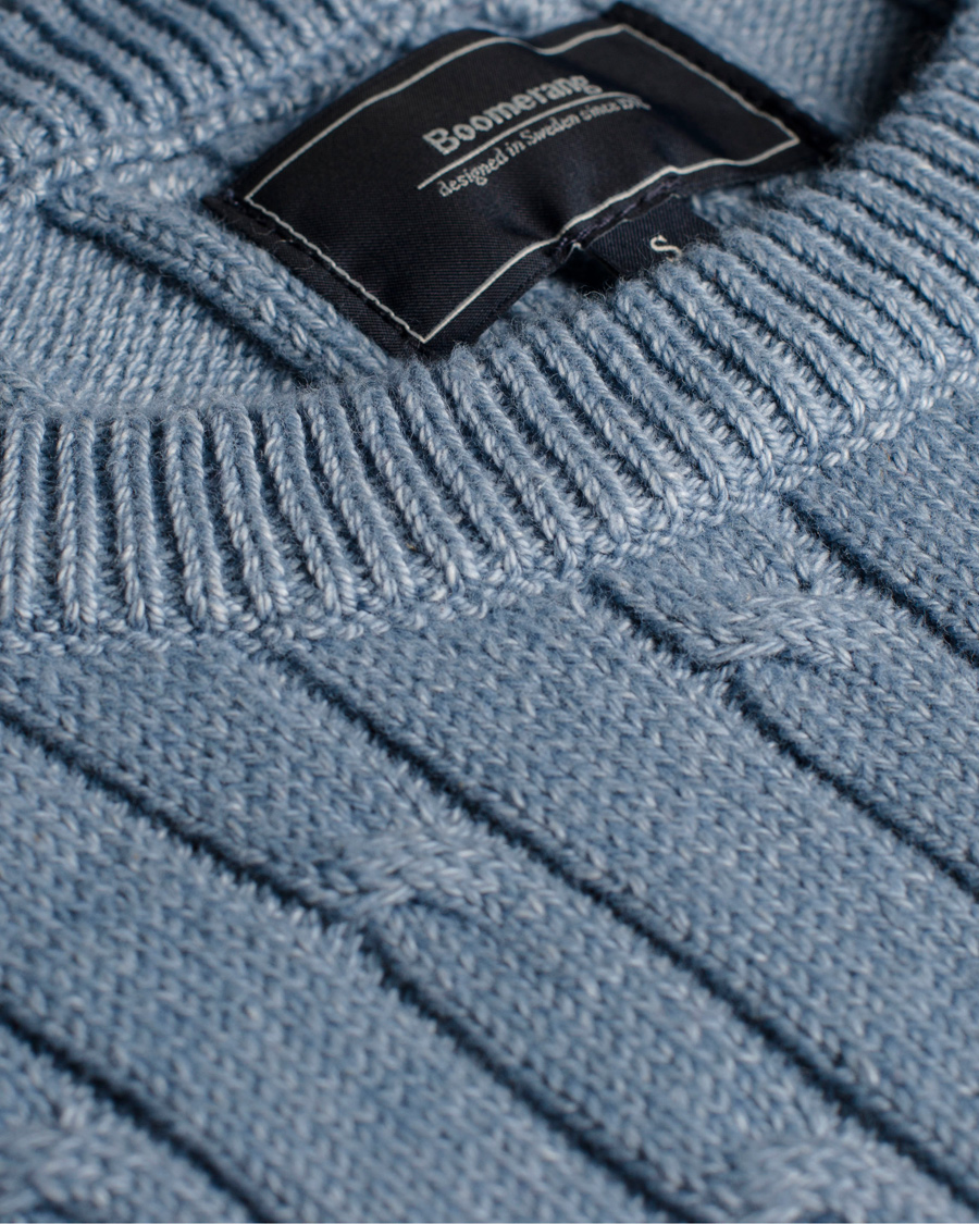Heren | Truien | Boomerang | Lund Cable Knit Aura Blue