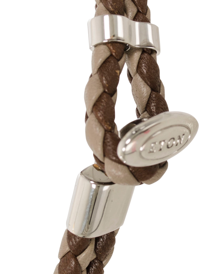 Heren | Eton Double Braided Leather Bracelet Brown | Eton | Double Braided Leather Bracelet Brown
