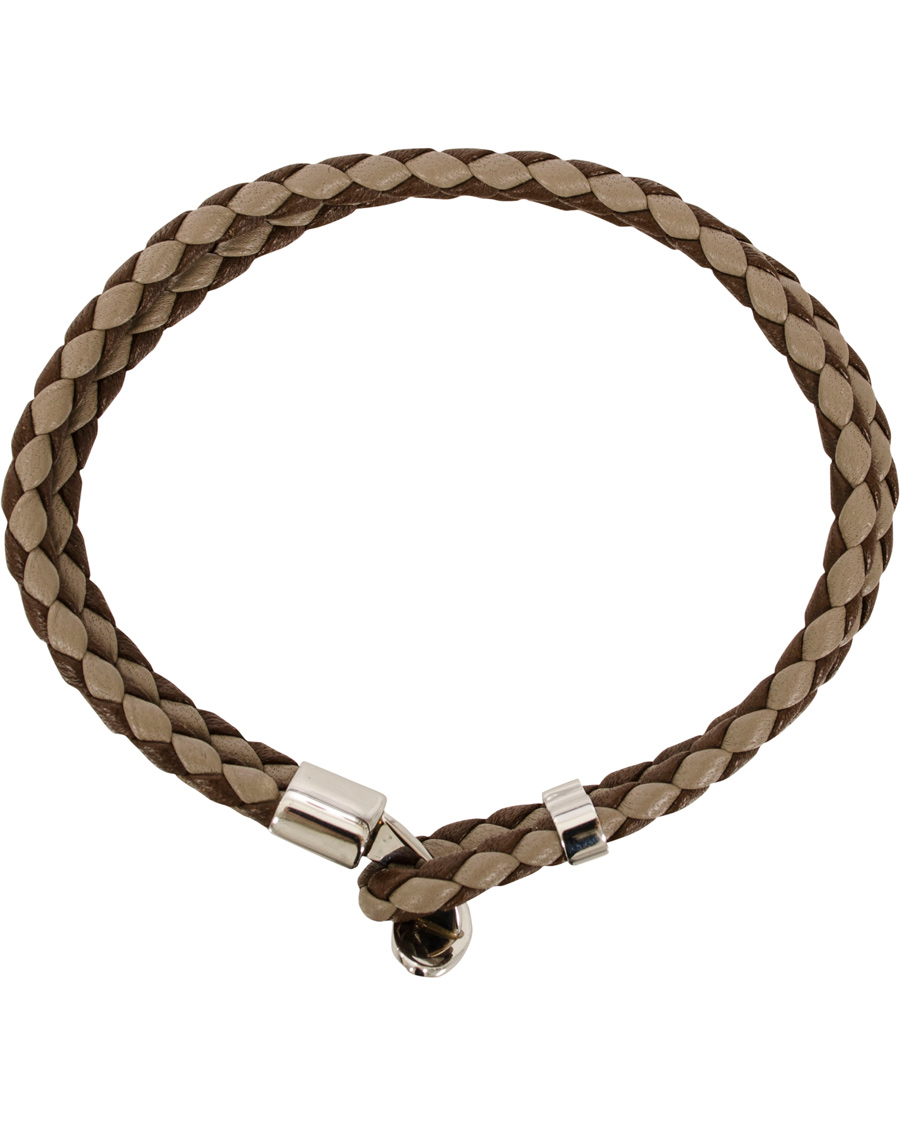 Heren | Eton Double Braided Leather Bracelet Brown | Eton | Double Braided Leather Bracelet Brown