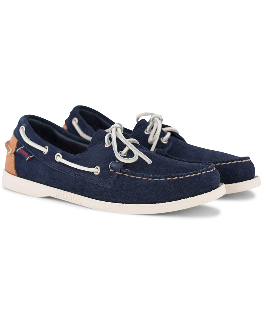 Heren | Sebago Spinnaker Navy Suede/Tan Leather | Sebago | Spinnaker Navy Suede/Tan Leather
