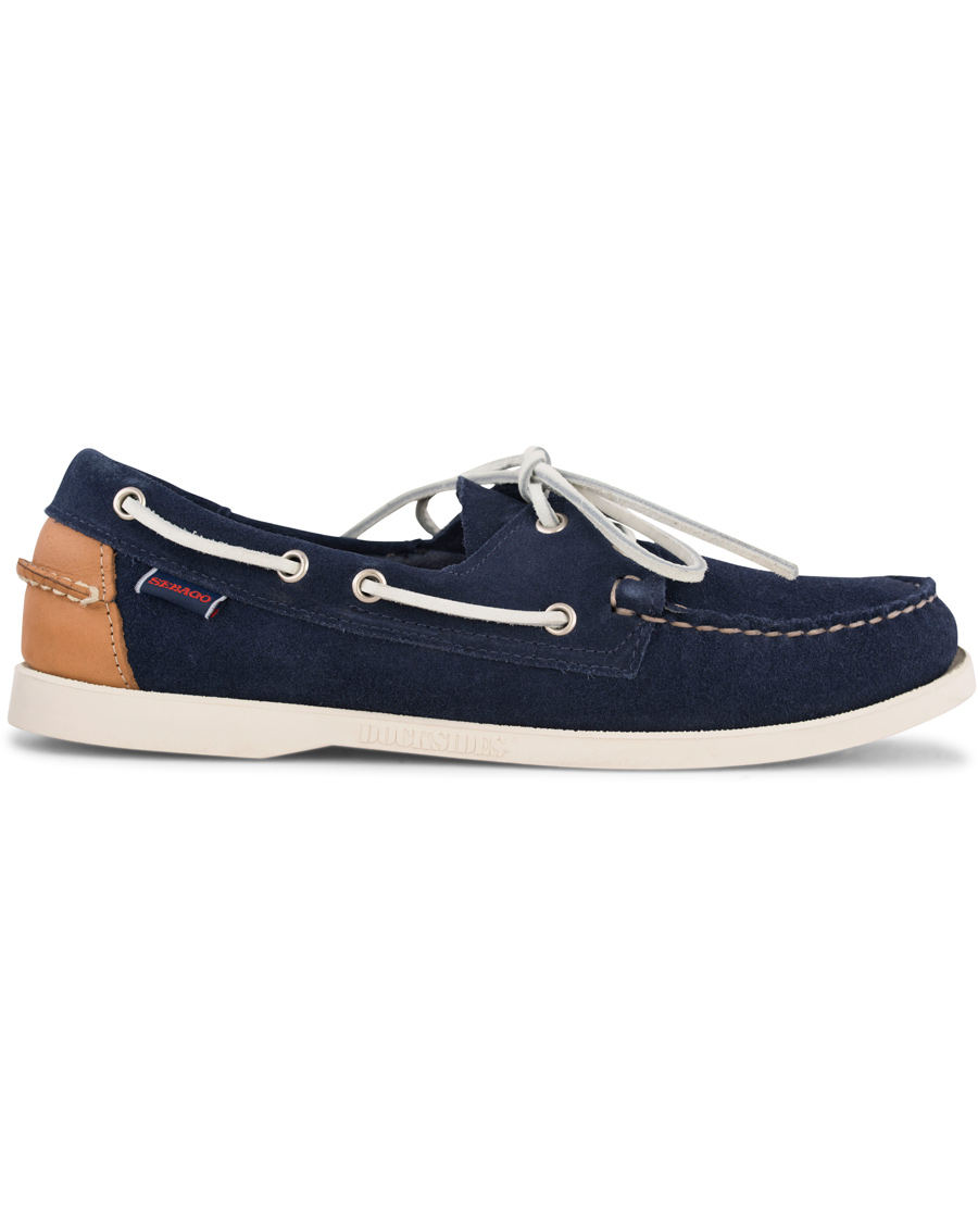 Heren | Sebago Spinnaker Navy Suede/Tan Leather | Sebago | Spinnaker Navy Suede/Tan Leather