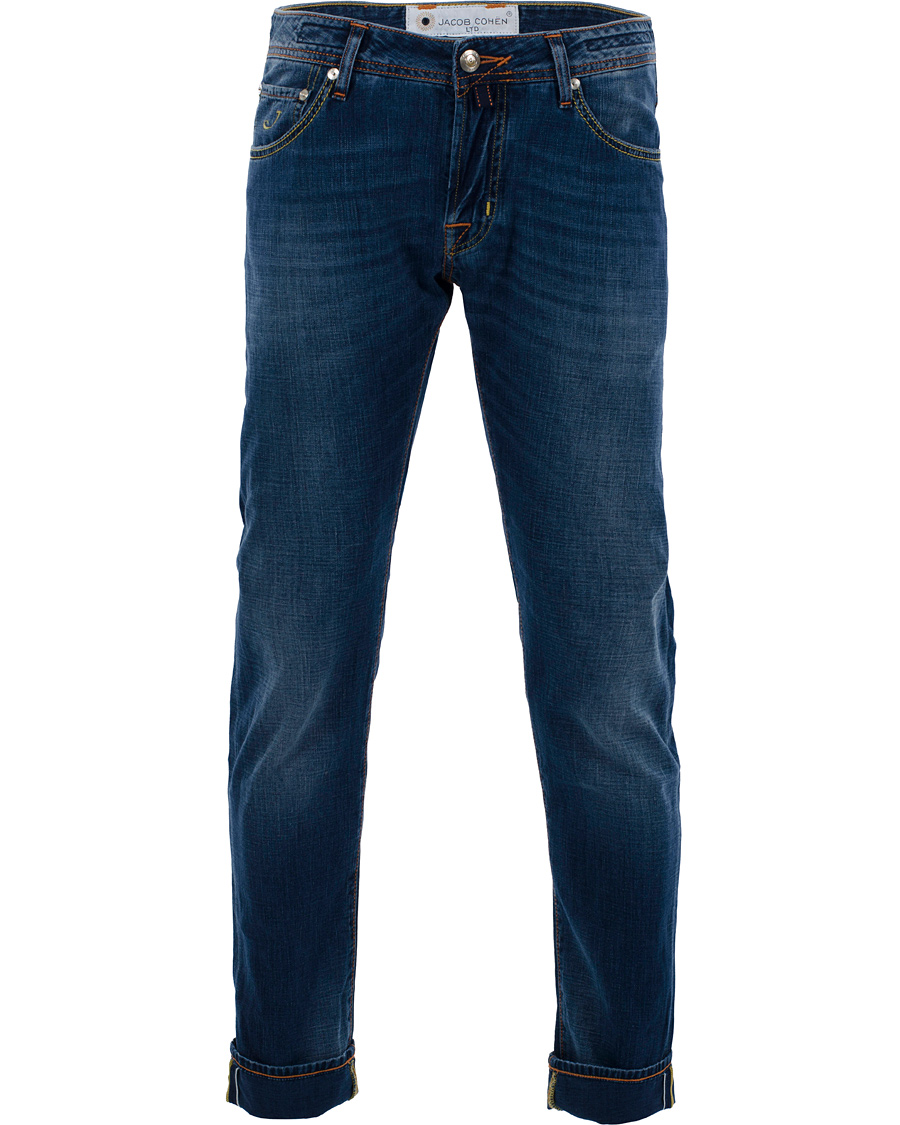 Heren | Jeans | Jacob Cohën | 622 Luxury Edition Jeans Mid Blue/Red Label