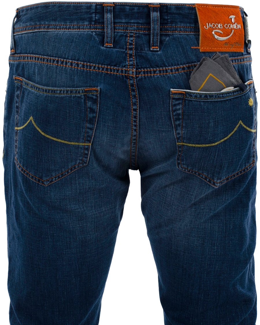 Heren | Jeans | Jacob Cohën | 622 Luxury Edition Jeans Mid Blue/Red Label