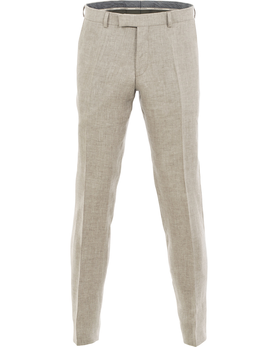 Heren | Broeken | Oscar Jacobson | Damien Linen Trousers Nature