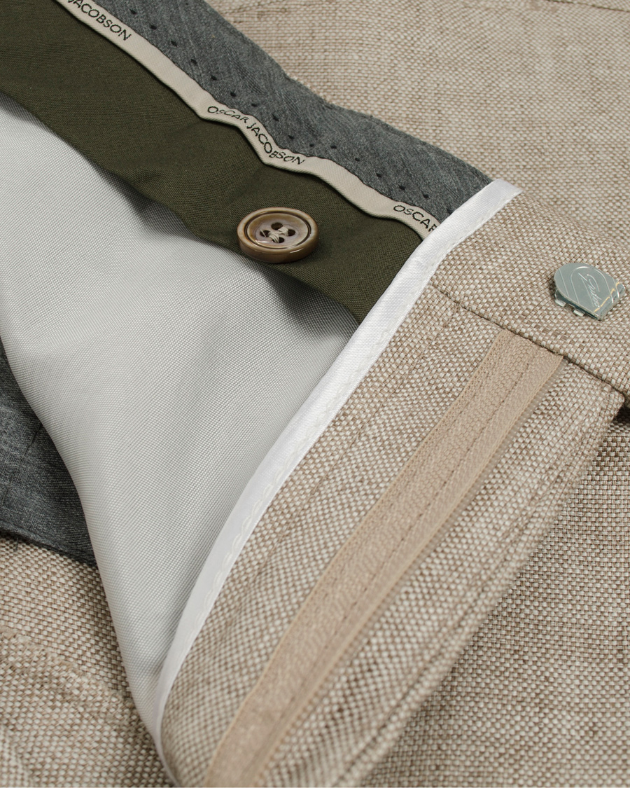 Heren | Broeken | Oscar Jacobson | Damien Linen Trousers Nature