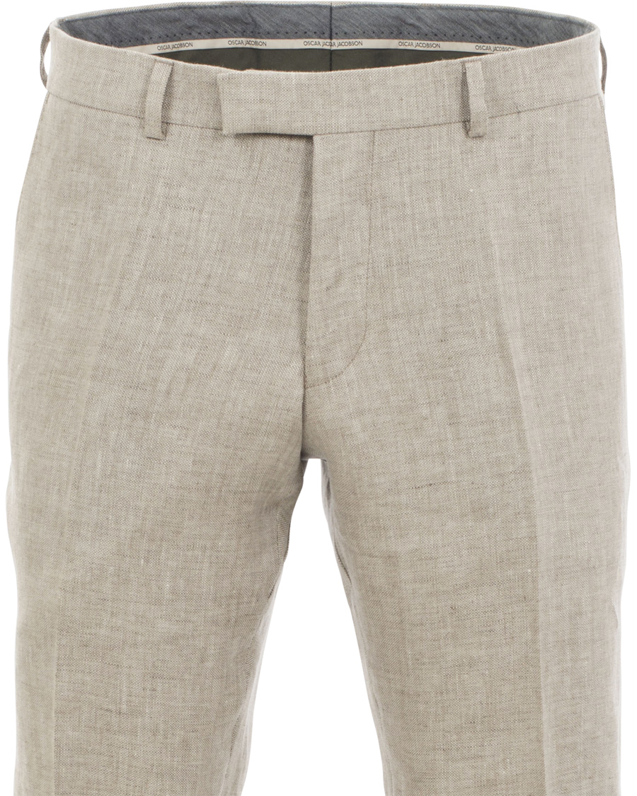 Heren | Broeken | Oscar Jacobson | Damien Linen Trousers Nature