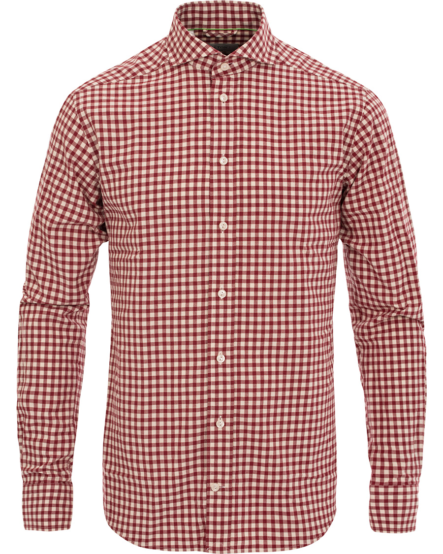 Heren | Overhemden | Eton | Slim Fit Shirt Green Ribbon Check Red