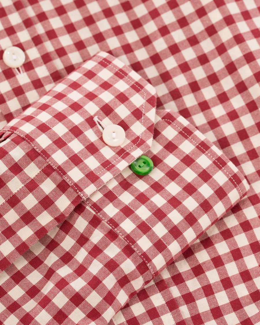 Heren | Overhemden | Eton | Slim Fit Shirt Green Ribbon Check Red