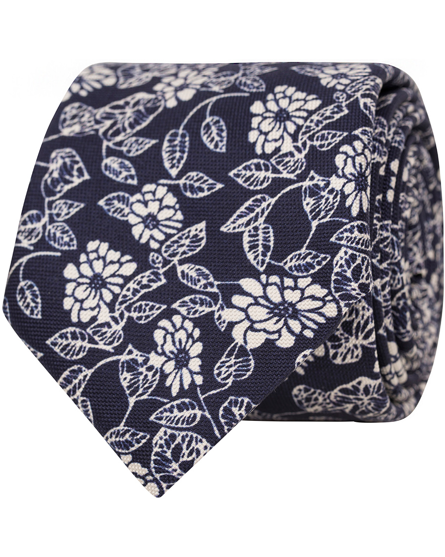 Heren | Eton Flower Tie 7 cm Navy | Eton | Flower Tie 7 cm Navy