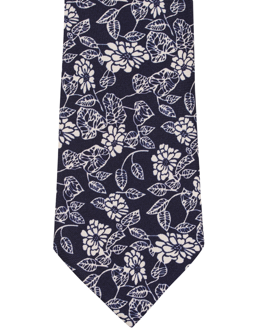 Heren | Eton Flower Tie 7 cm Navy | Eton | Flower Tie 7 cm Navy
