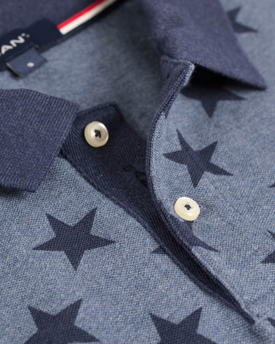 Heren | Polo's | GANT | Stars AOP Pique Rugger Bluebell Melange