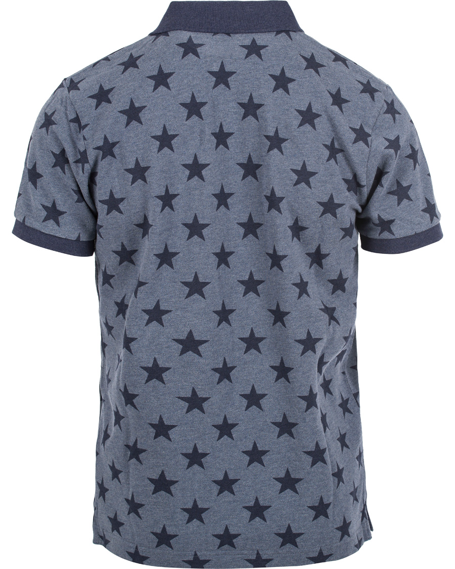 Heren | Polo's | GANT | Stars AOP Pique Rugger Bluebell Melange