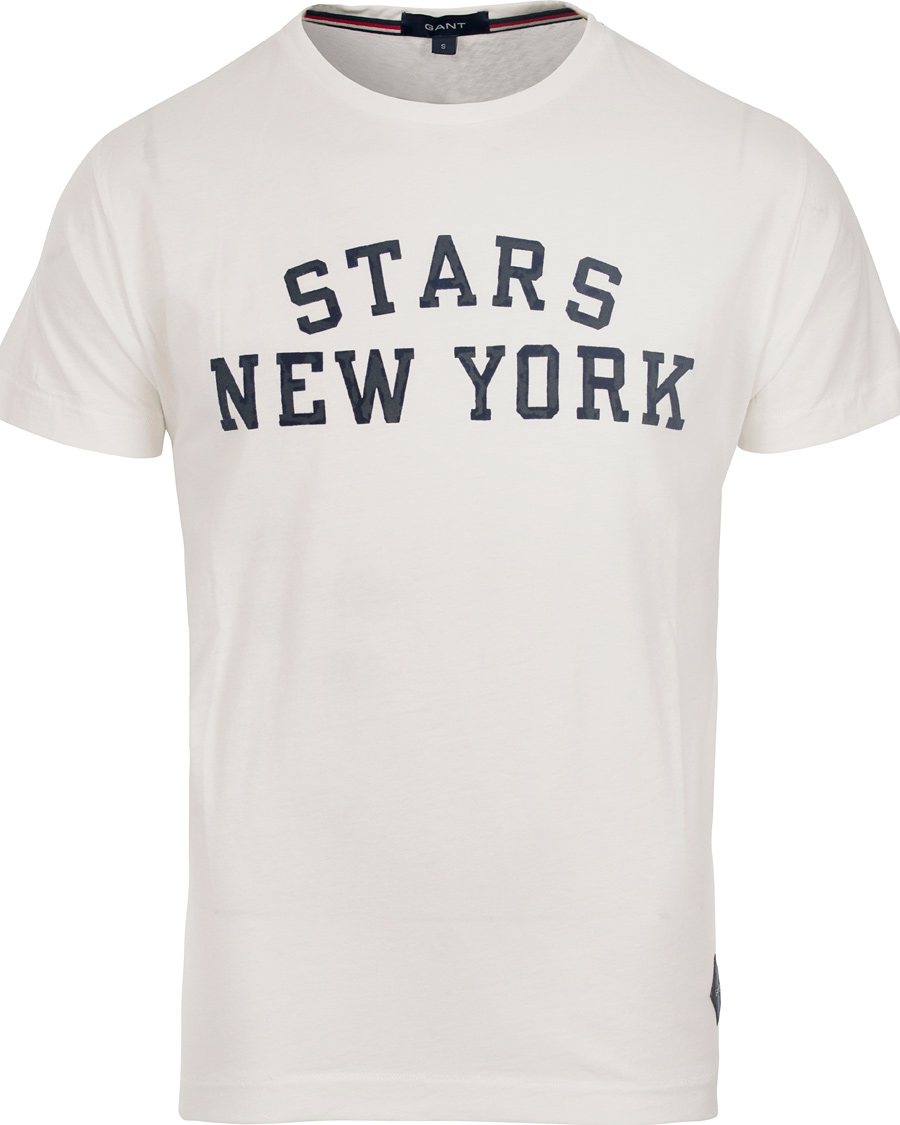 Heren | T-shirts | GANT | Stars New York T-shirt Cream
