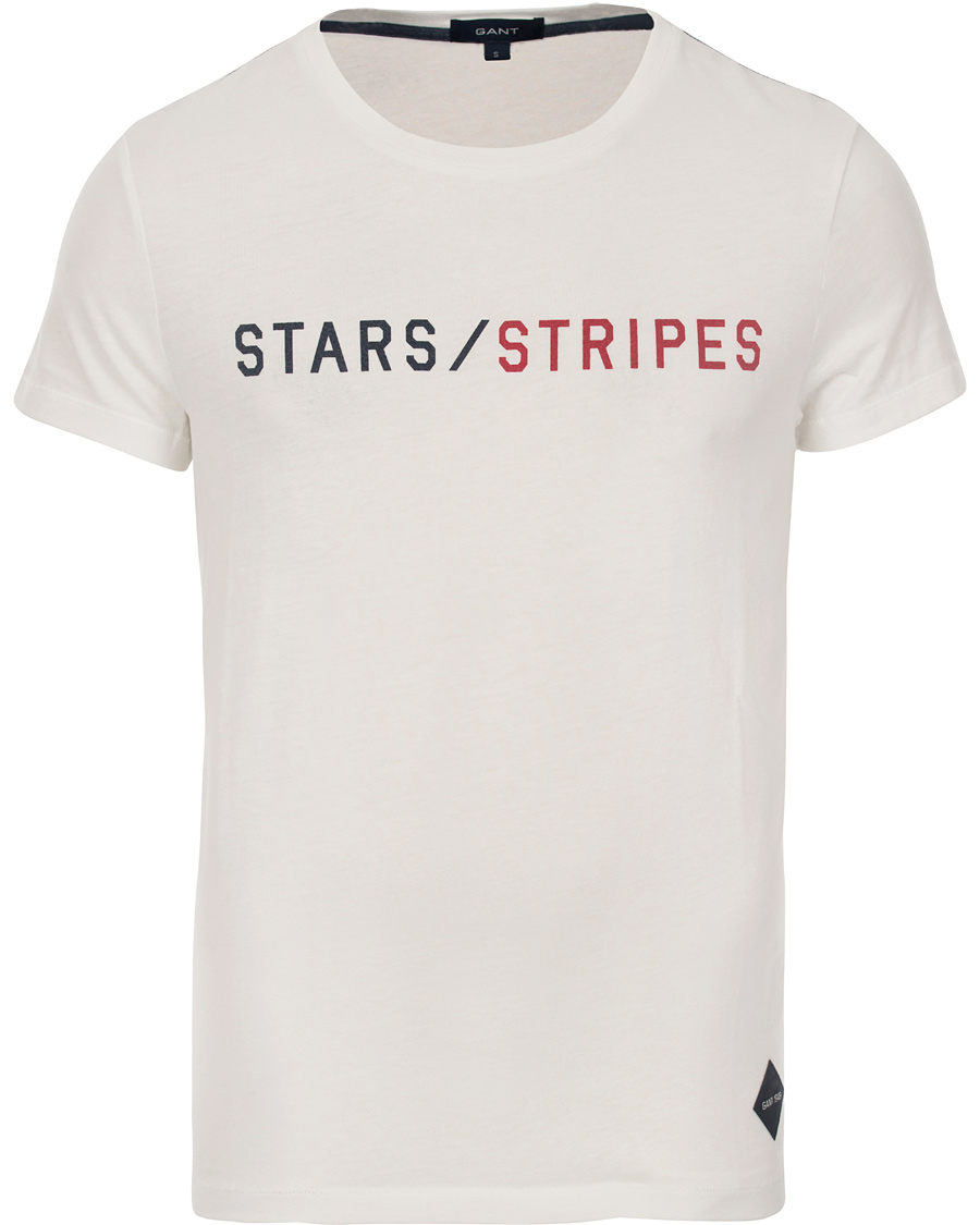 Heren | T-shirts | GANT | Stars/Stripes T-shirt Eggshell