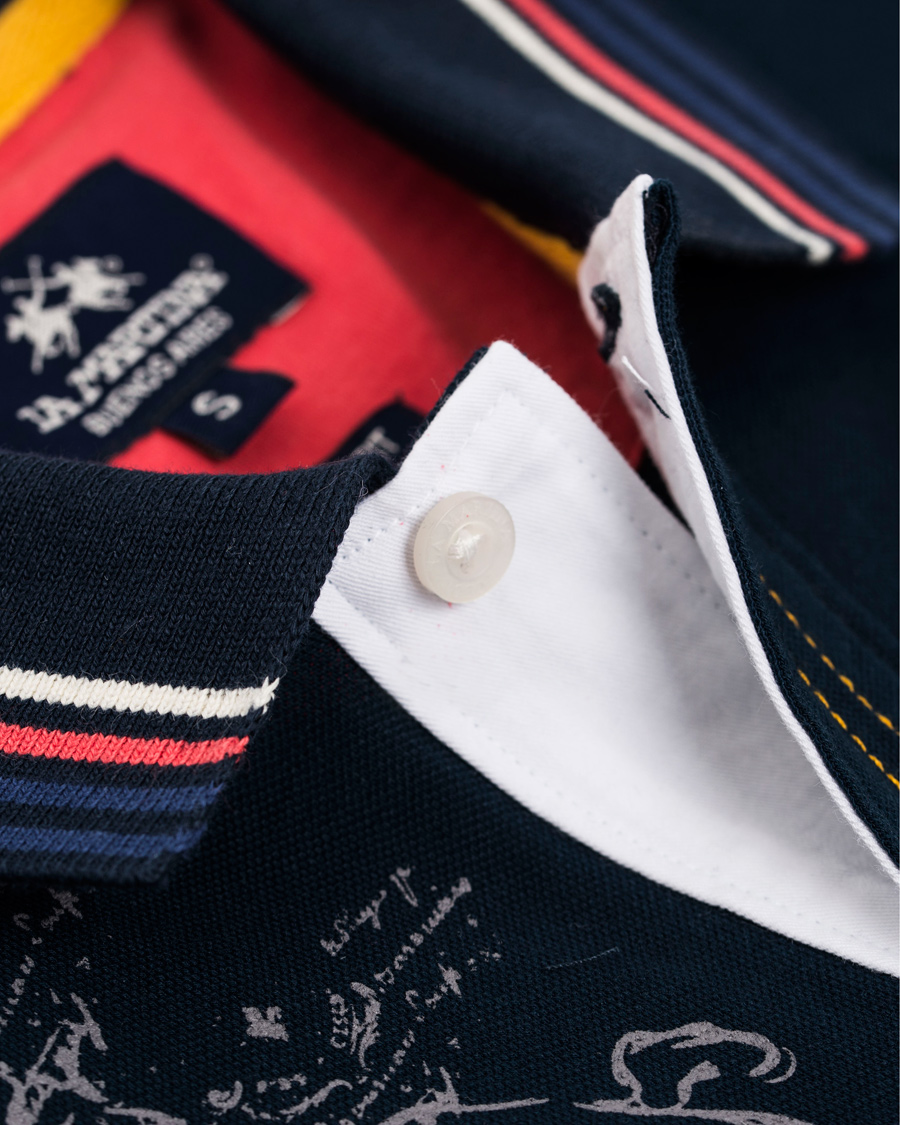Heren | Polo's | La Martina | Logo Polo Piqué Navy