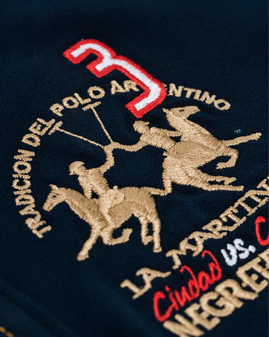 Heren | Polo's | La Martina | Logo Polo Piqué Navy