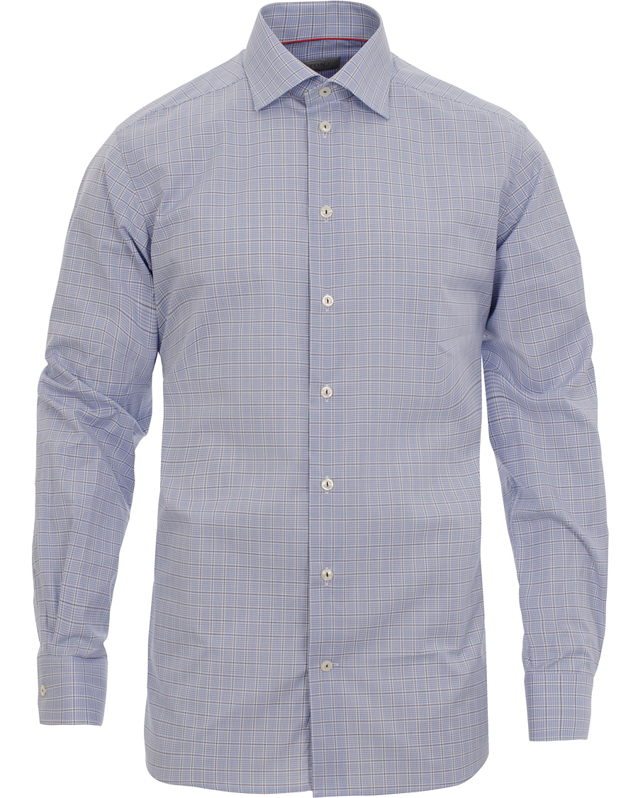 Heren | Overhemden | Eton | Contemporary Fit Shirt Red Ribbon Check Blue