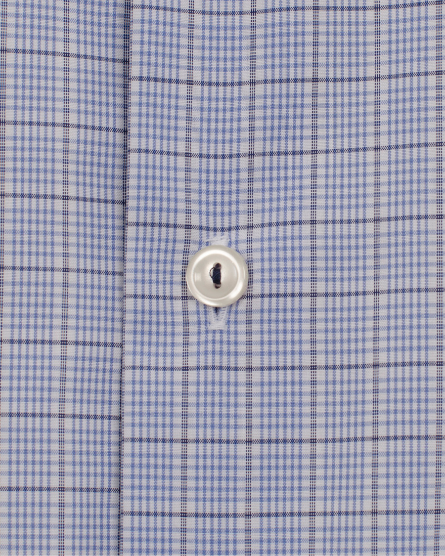 Heren | Overhemden | Eton | Contemporary Fit Shirt Red Ribbon Check Blue
