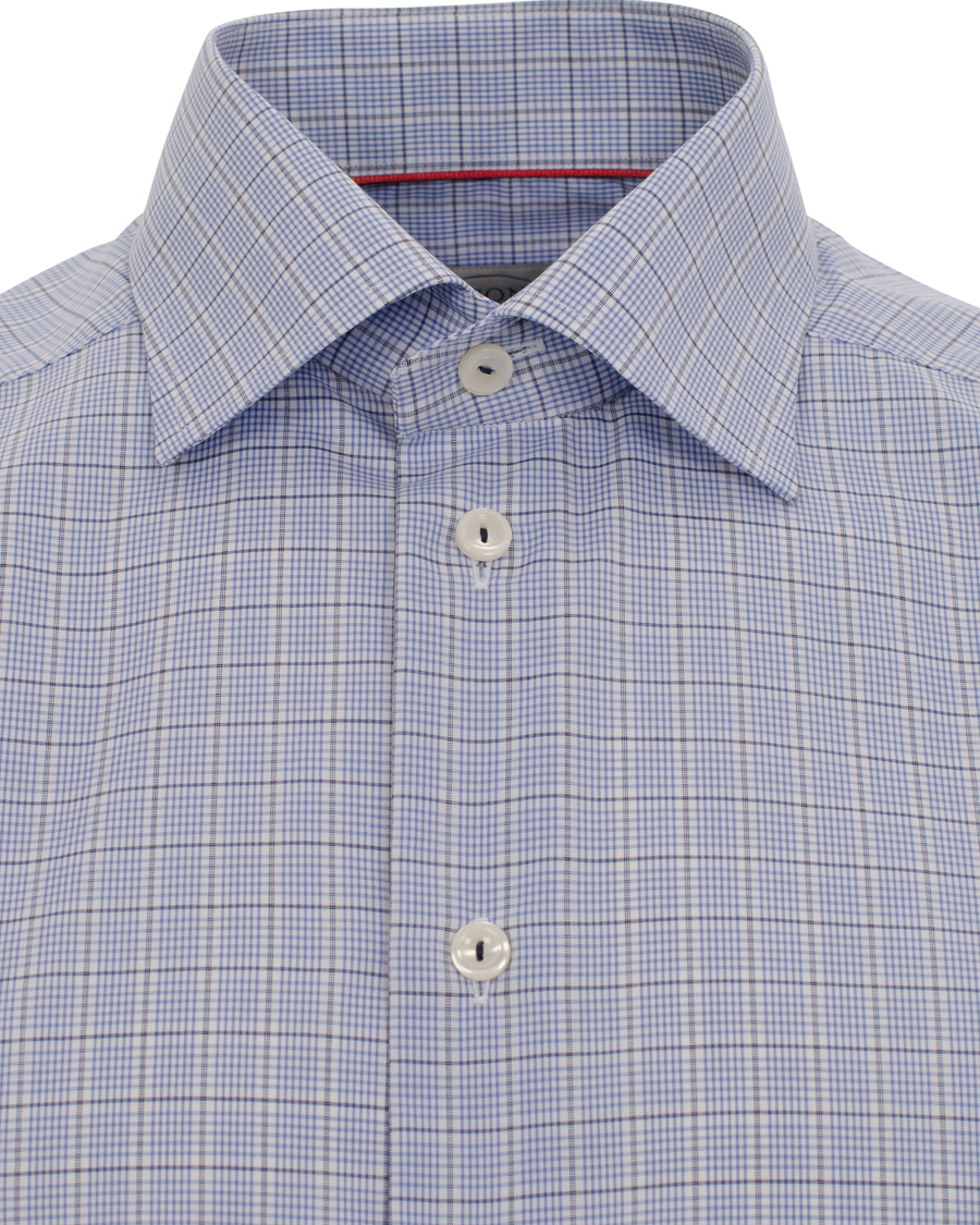Heren | Overhemden | Eton | Contemporary Fit Shirt Red Ribbon Check Blue