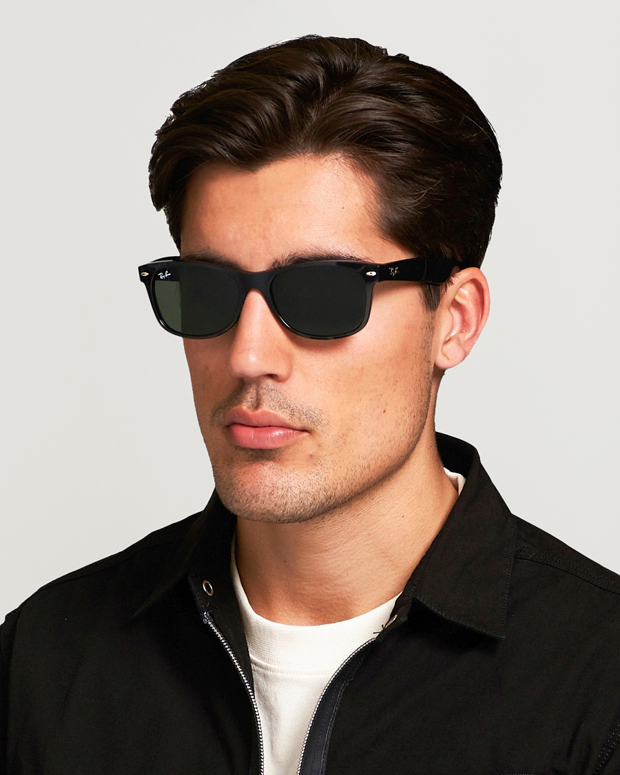 Heren |  | Ray-Ban | New Wayfarer Sunglasses Black/Crystal Green