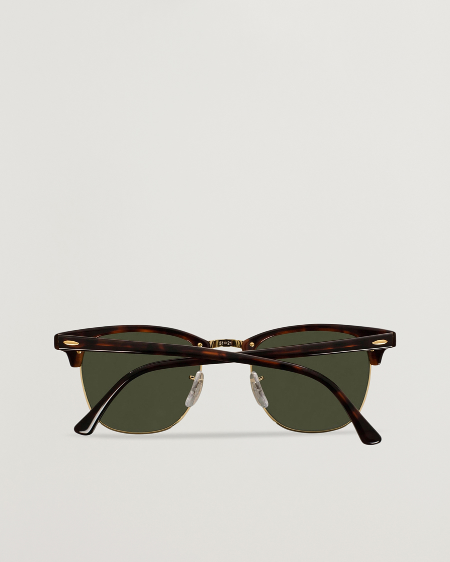 Heren | Zonnebrillen | Ray-Ban | Clubmaster Sunglasses Mock Tortoise/Crystal Green