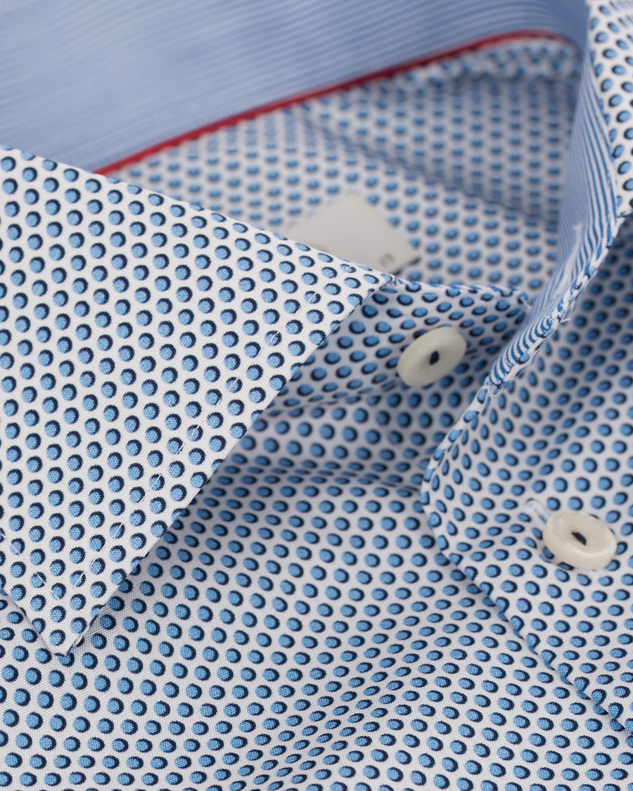 Heren | Overhemden | Eton | Slim Fit Limited Polka Dot Shirt Navy