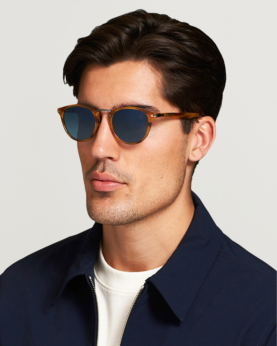 Heren | Zonnebrillen | Persol | 0PO3108S Polarized Sunglasses Striped Brown/Gradient Blue