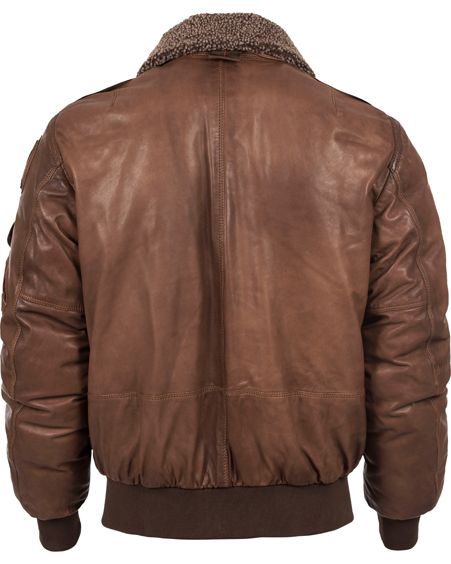 Heren | Jassen | Parajumpers | Josh Distressed Leather Jacket Brown