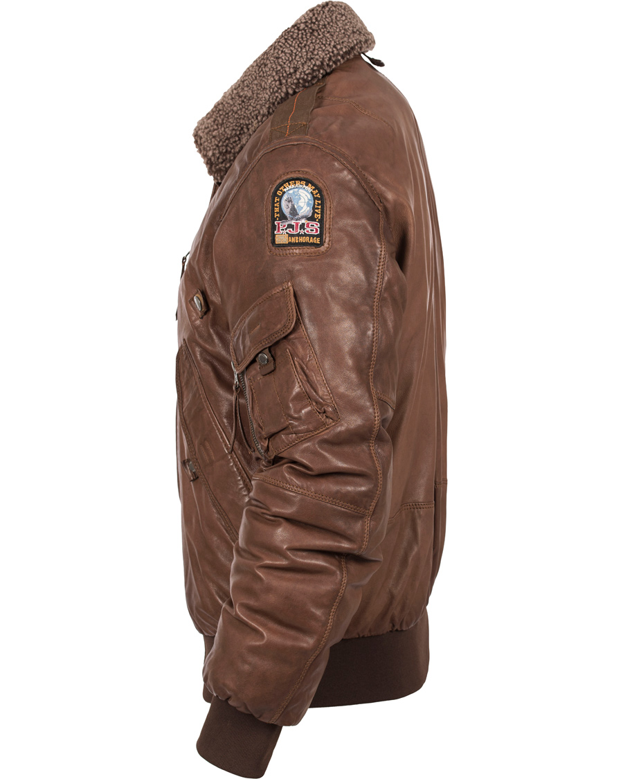 Heren | Jassen | Parajumpers | Josh Distressed Leather Jacket Brown