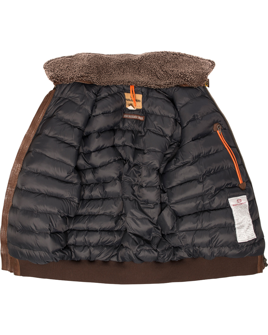 Heren | Jassen | Parajumpers | Josh Distressed Leather Jacket Brown