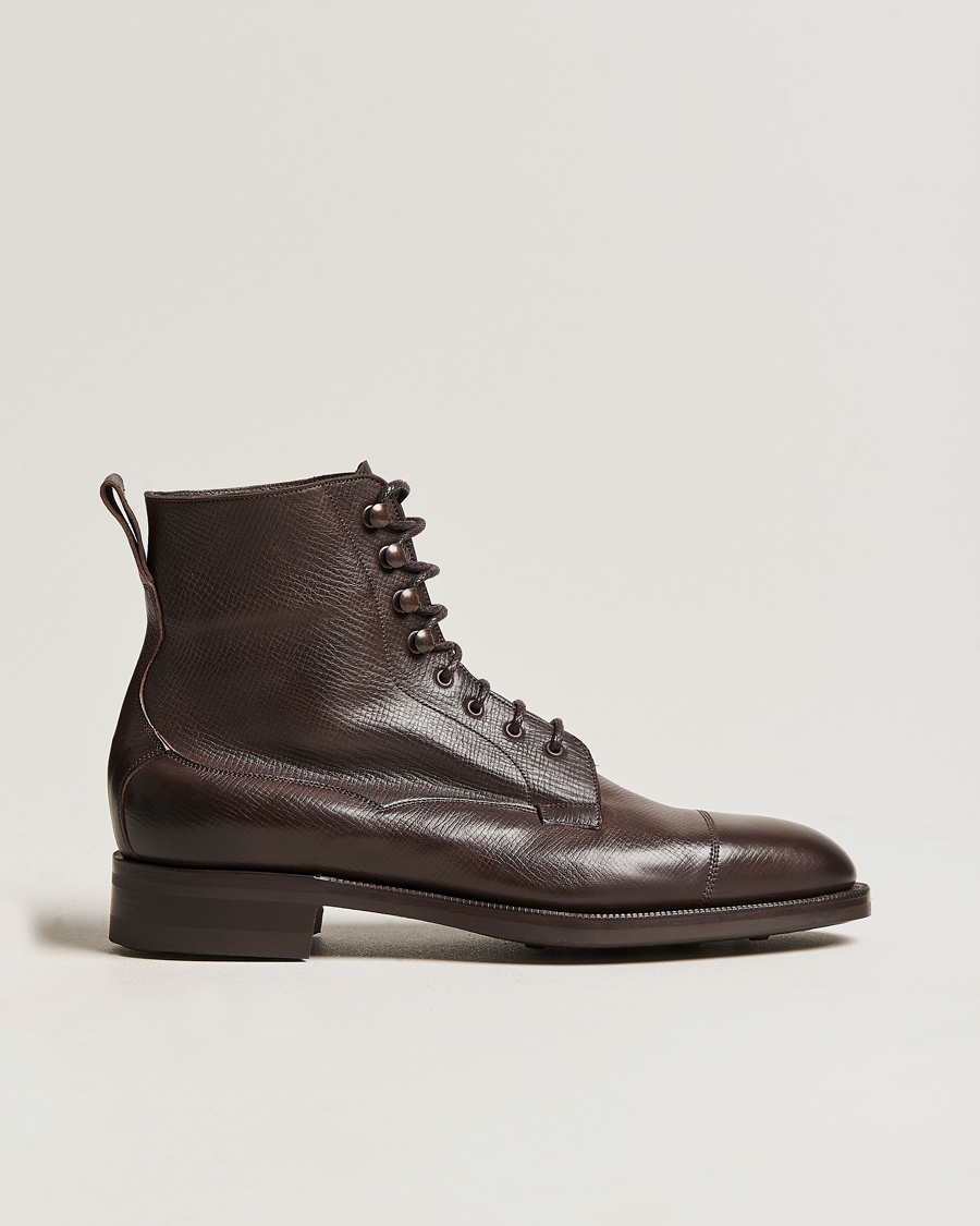 Heren | Laarzen | Edward Green | Galway Grained Boot Dark Brown Utah Calf