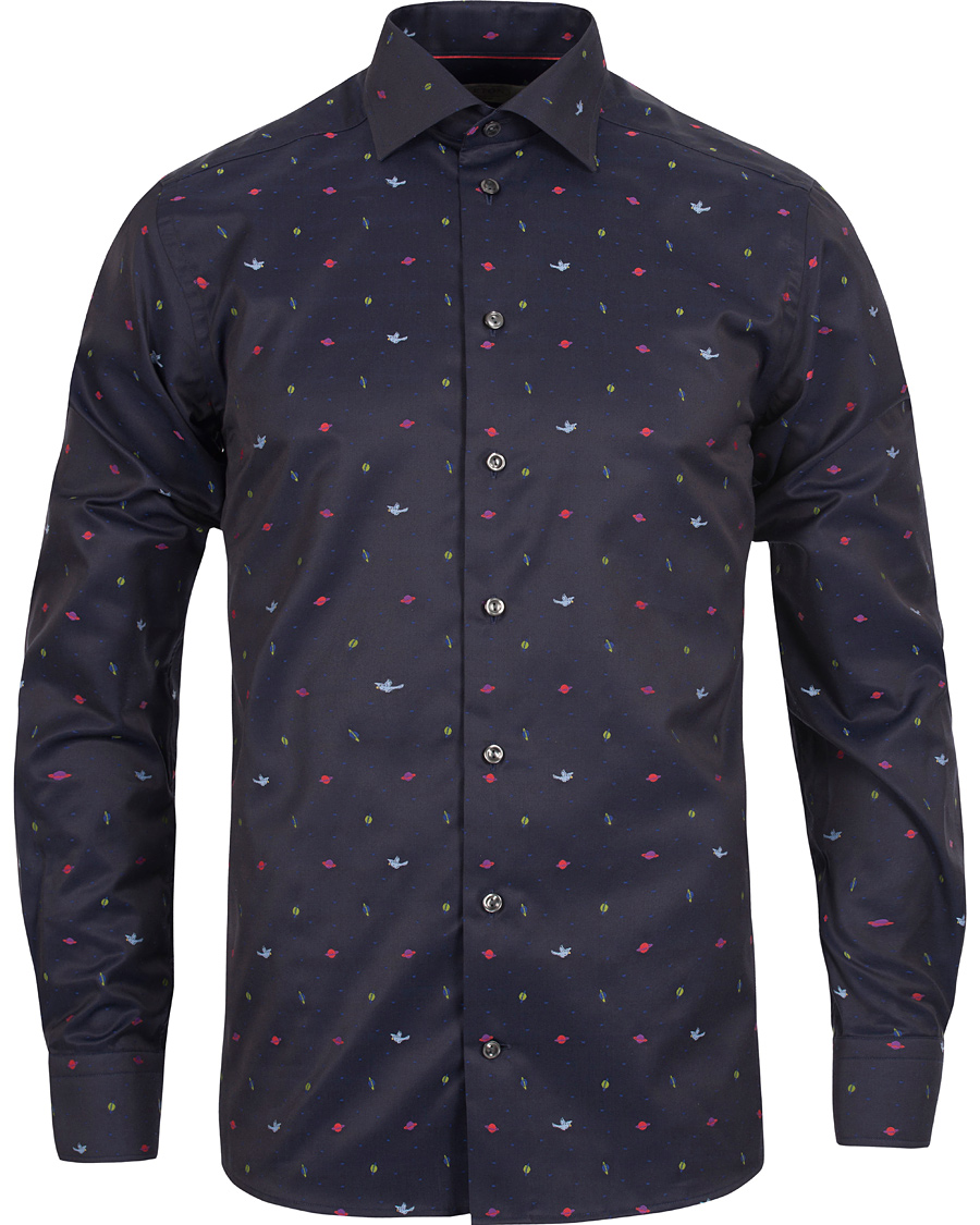 Heren | Overhemden | Eton | Slim Fit Shirt Red Ribbon Planet Navy